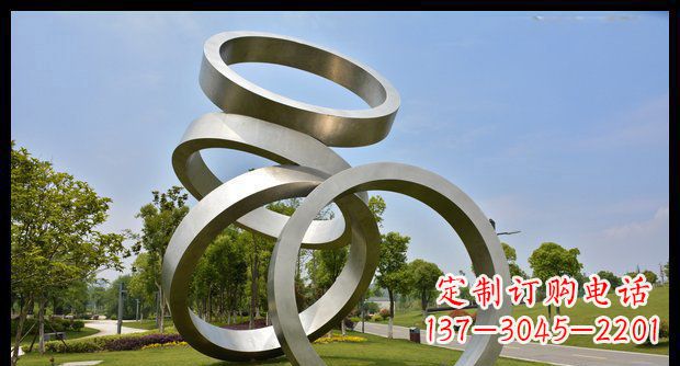 常州铭记匠心的不锈钢折叠圆环景观雕塑