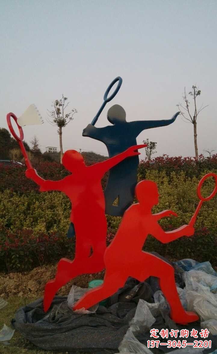 常州青春活力 羽毛球抽象雕塑