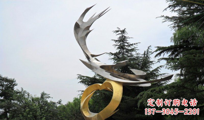 常州精美雕刻石膏抽象凤凰雕塑