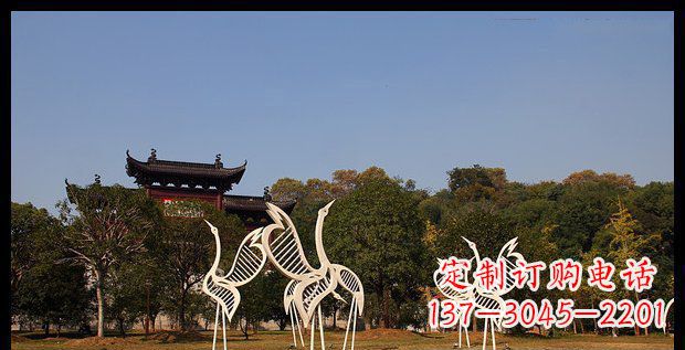 常州中领雕塑的精美不锈钢仙鹤雕塑