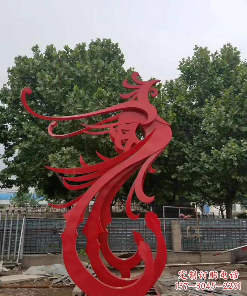 常州产品名称浪漫传情不锈钢凤凰雕塑