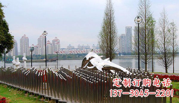 常州动物主题不锈钢海豚雕塑