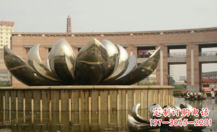 常州廊中领雕塑优质的不锈钢荷花雕塑