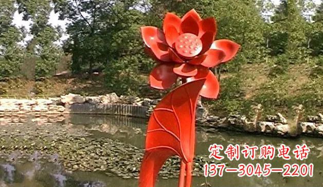 常州精美不锈钢荷花雕塑