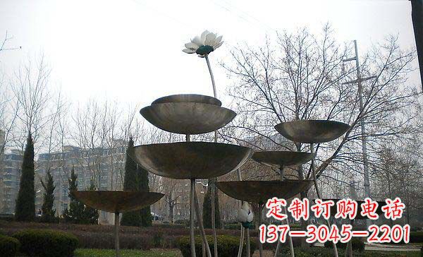 常州中领雕塑定制不锈钢荷花景观雕塑