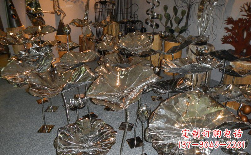 常州抛光不锈钢荷叶雕塑