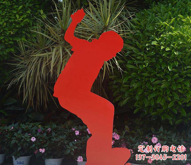 常州不锈钢男孩滑板雕塑