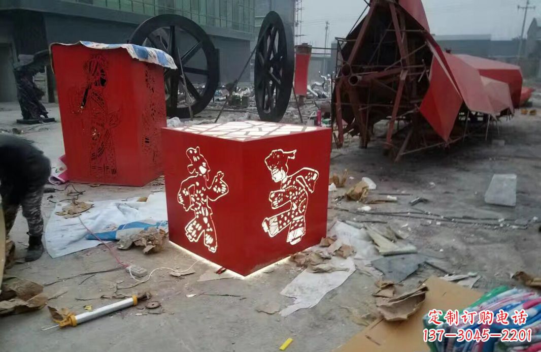 常州高品质不锈钢皮影戏人物雕塑