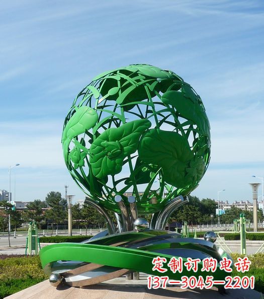 常州不锈钢镂空荷叶青蛙雕塑