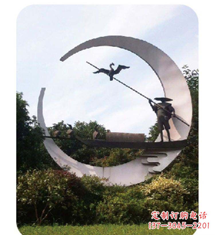 常州精致美观的不锈钢鸬鹚雕塑