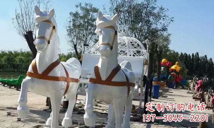常州优雅迷人的不锈钢马车雕塑
