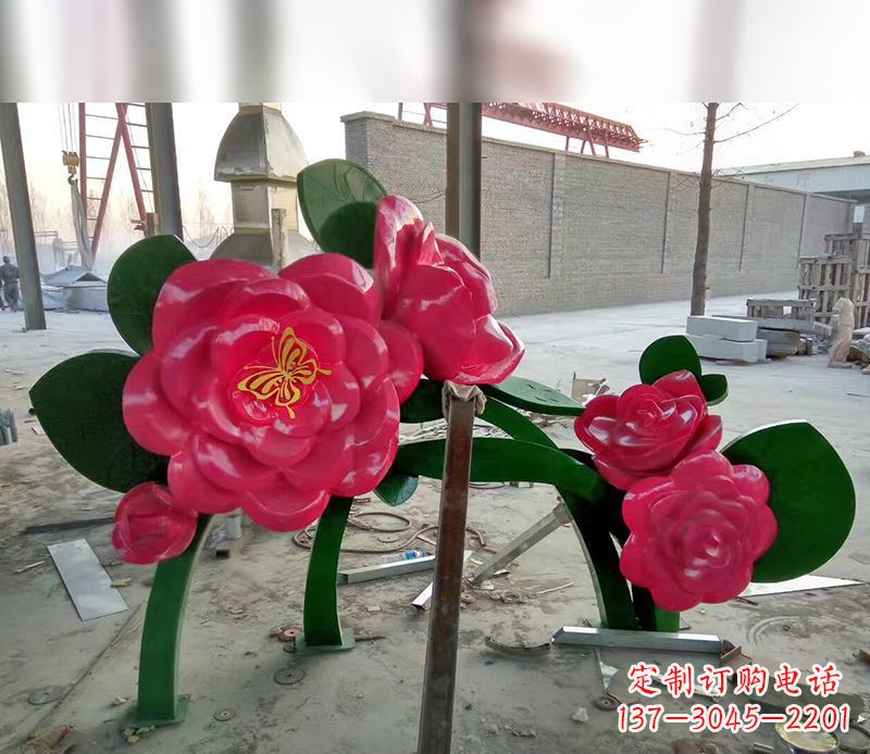 常州中领雕塑花朵般精美的不锈钢牡丹雕塑