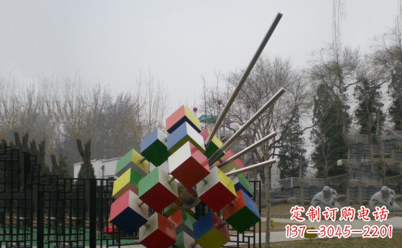 常州不锈钢魔方雕塑,玩转您的公园
