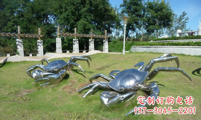 常州产品名称精美铸造不锈钢螃蟹雕塑