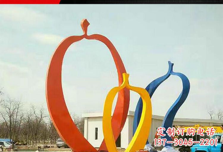 常州金光闪耀,果实成熟——不锈钢苹果雕塑