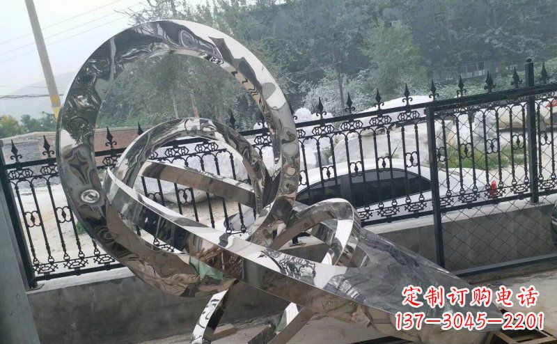 常州公园拼接圆环景观不锈钢雕塑