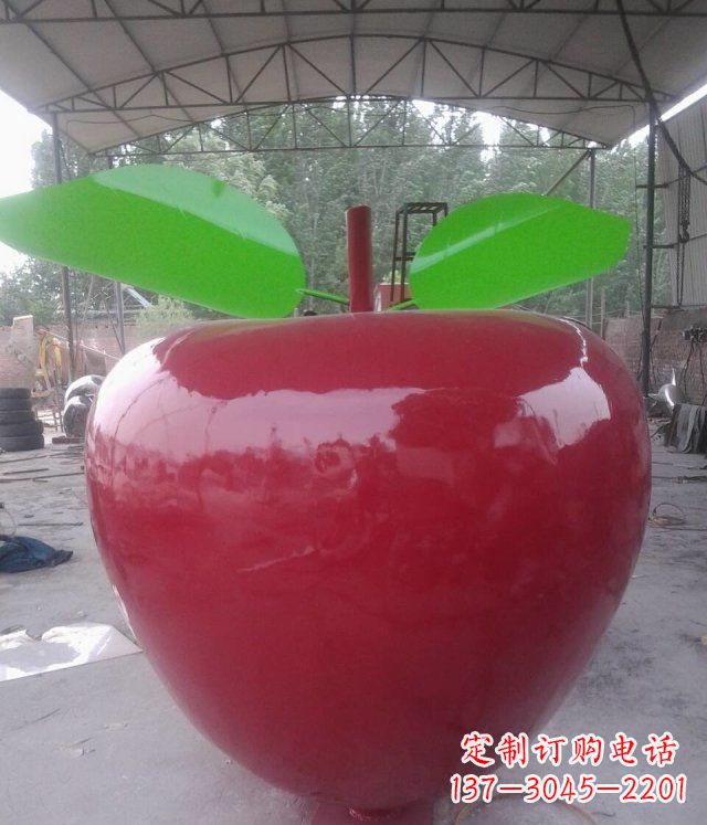 常州黑凤凰不锈钢苹果景观雕塑