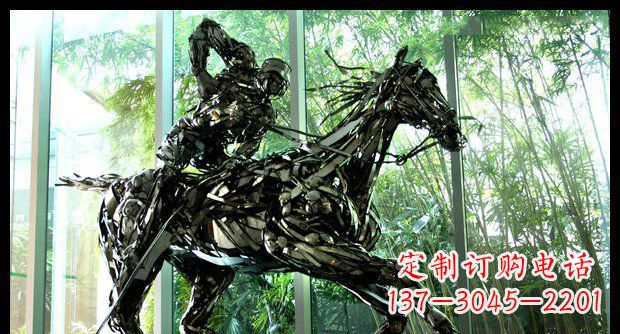 常州高品质不锈钢骑马雕塑