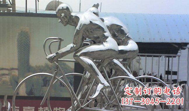 常州不锈钢骑行自行车雕塑