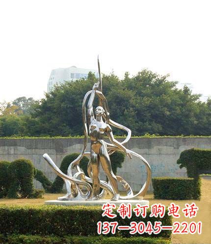 常州跳丝带魅力少女铜雕