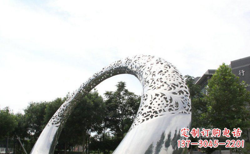常州优雅定制不锈钢圆形拱门雕塑