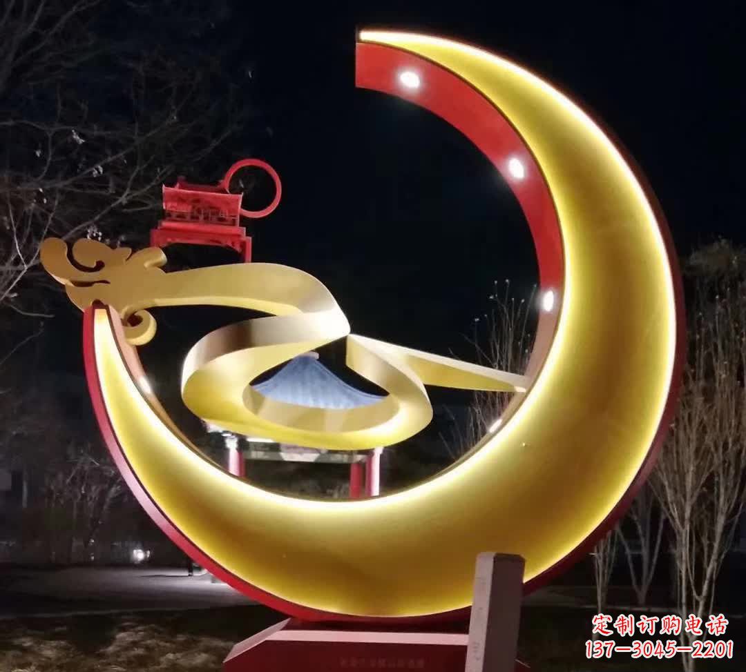 常州精致不锈钢月亮雕塑