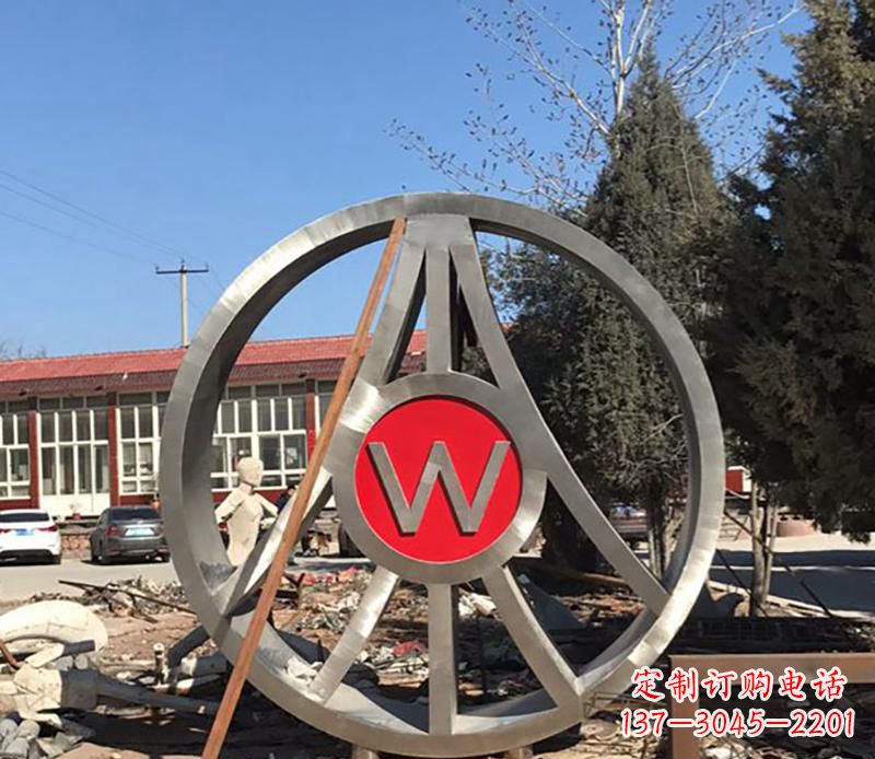 常州精美的不锈钢圆球字母景观雕塑