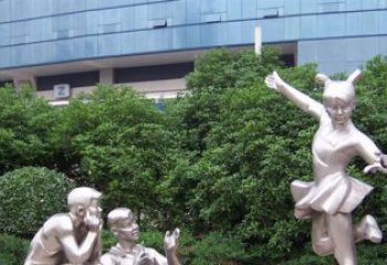 常州优质不锈钢学生人物雕塑