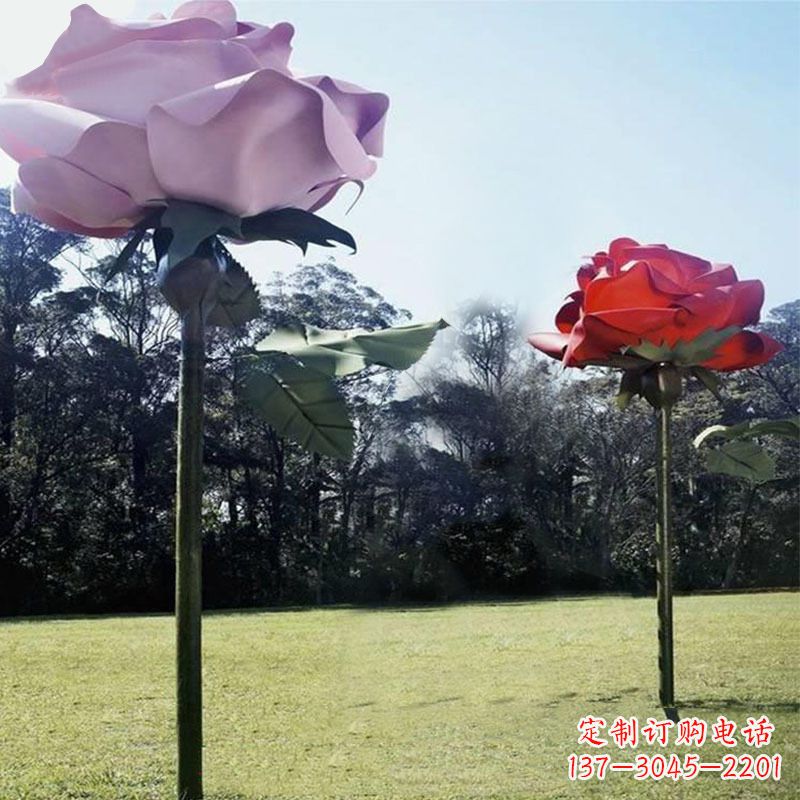 常州精美不锈钢雕刻玫瑰花雕塑