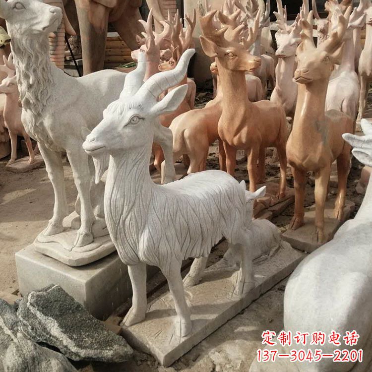 常州公园草坪动物摆件石雕羊