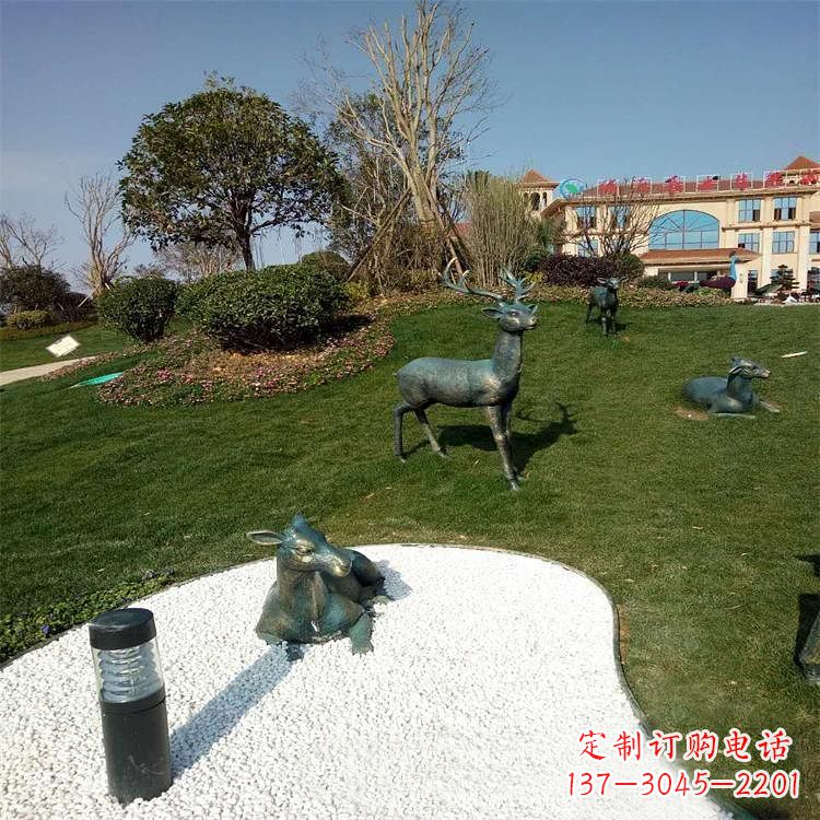 常州公园草坪动物雕塑摆件铜雕鹿