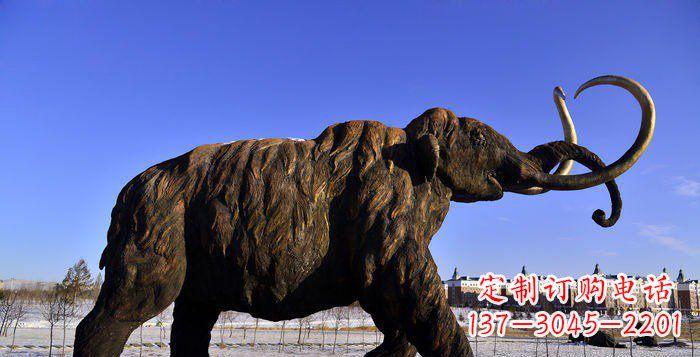 常州公园抽象大象动物铜雕 (2)