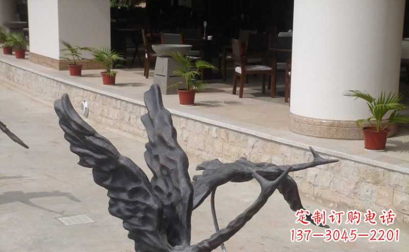 常州公园抽象大雁动物铜雕