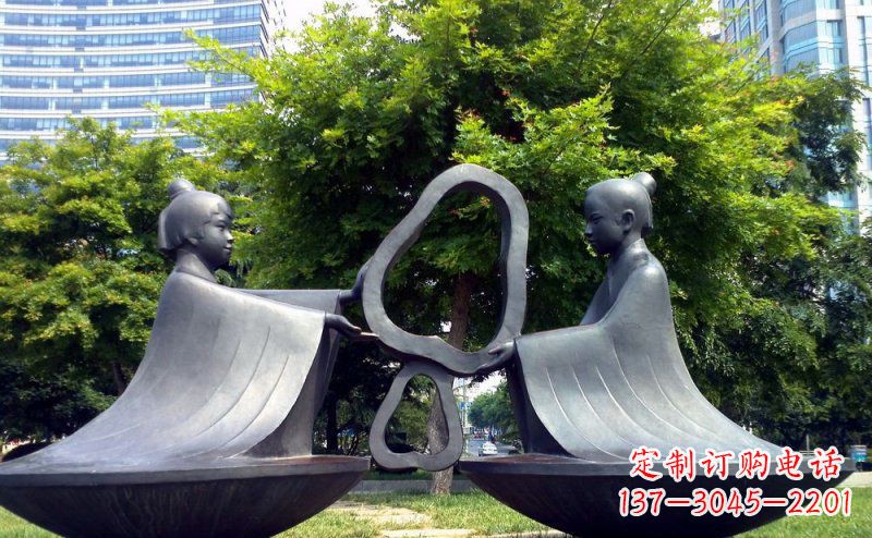 常州特色铜雕-孔融让梨雕塑