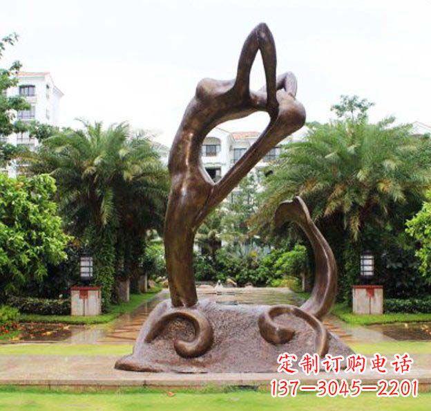 常州公园抽象美人鱼景观铜雕