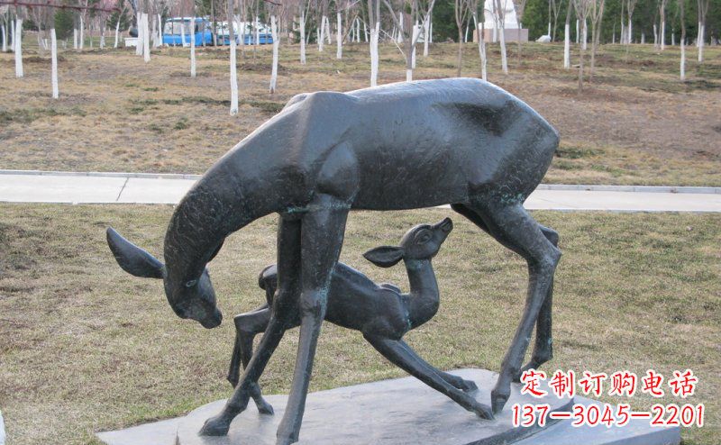 常州母子鹿铜雕艺术塑像