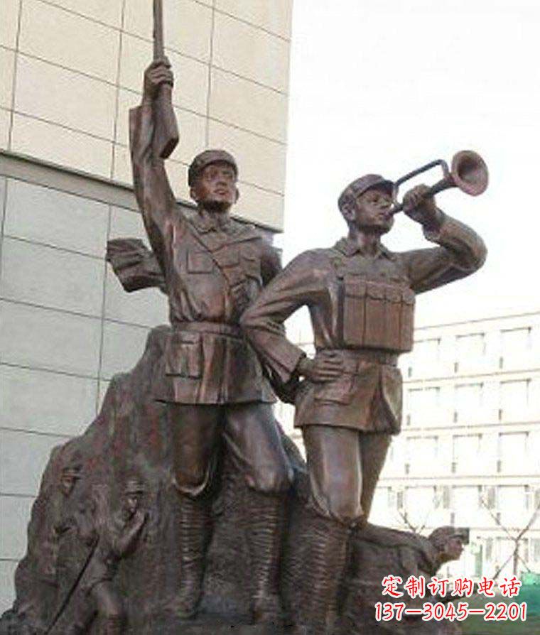 常州革命精神熠熠冲锋号铜雕