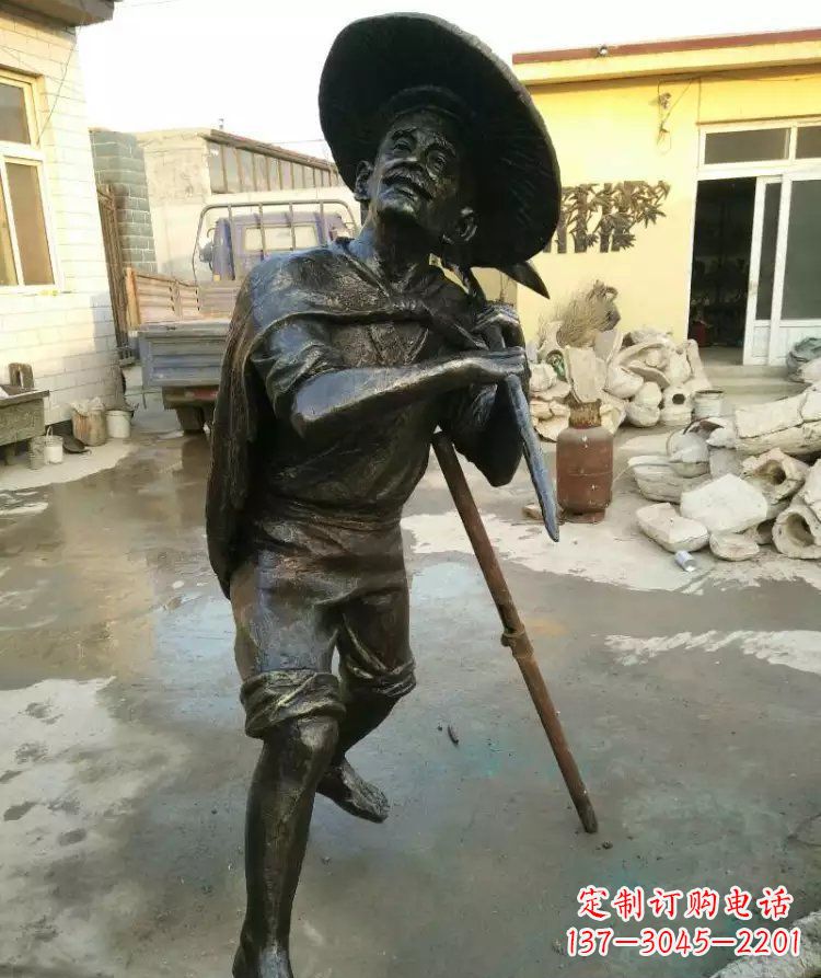 常州公园渔夫铜雕