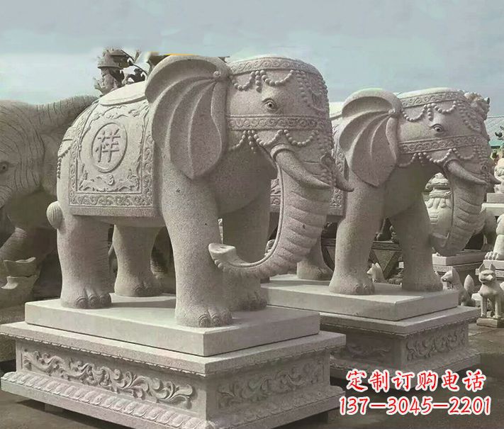 常州精美大象大理石雕塑