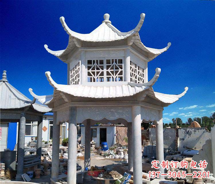 常州大理石双层凉亭雕塑