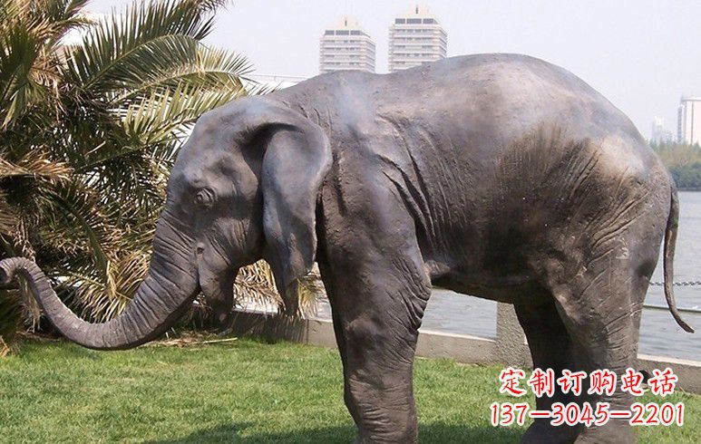 常州公园大象铜雕塑