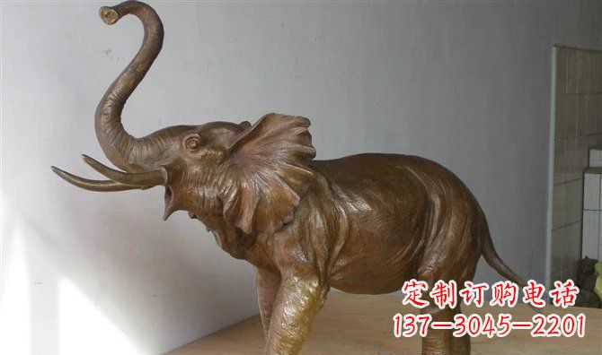 常州公园大象招财动物铜雕 (3)