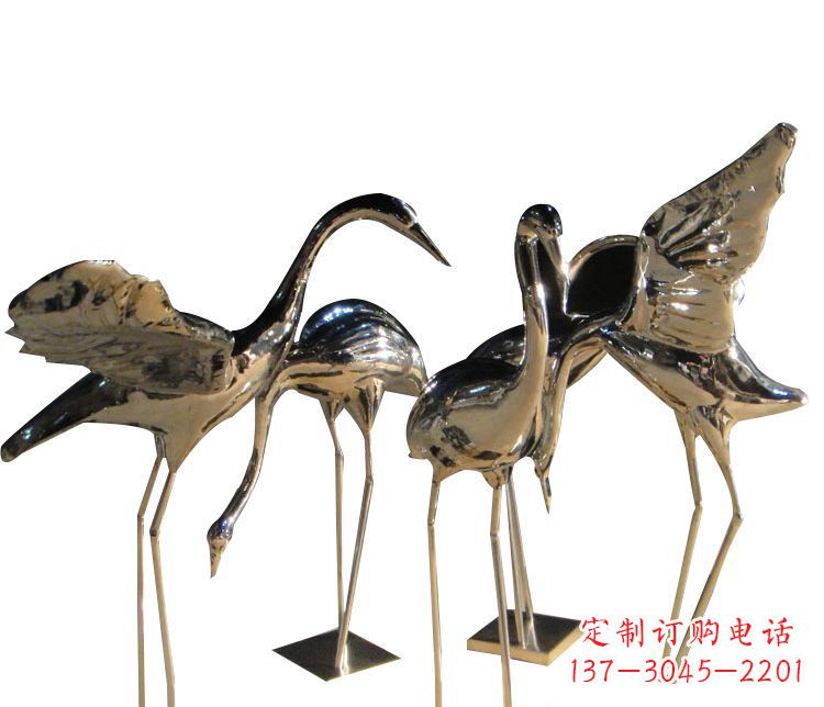 常州三角中国领雕塑不锈钢仙鹤雕塑
