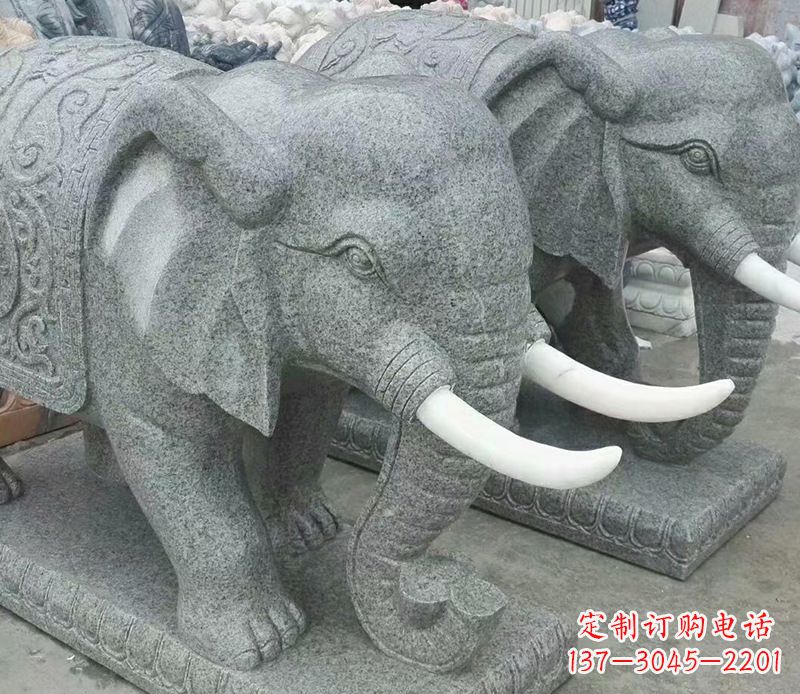常州象征力量的大理石大象雕塑