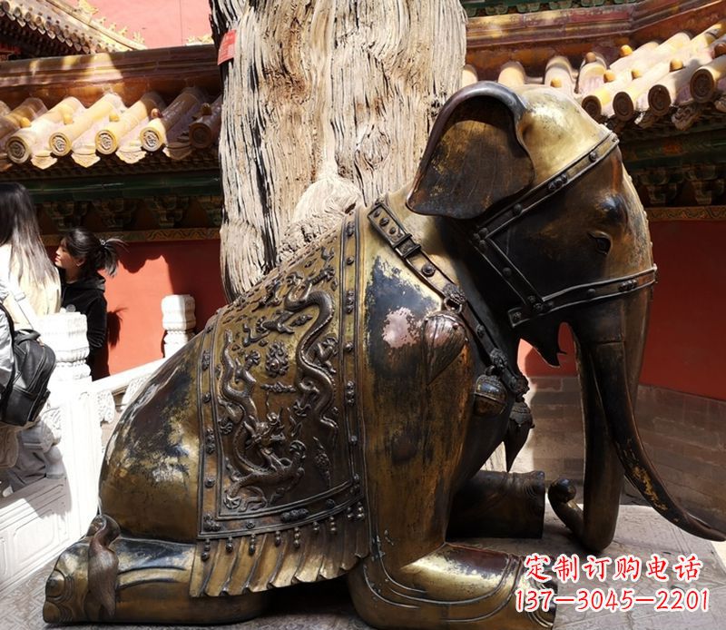 常州公园动物大象铜雕