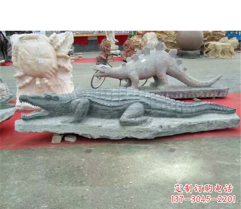 常州公园动物鳄鱼石雕
