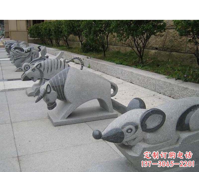 常州公园动物雕塑十二生肖石雕
