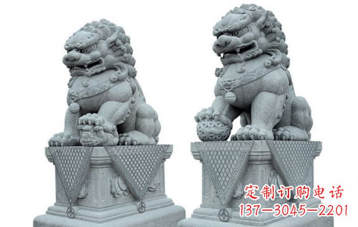 常州公园动物青石狮子石雕