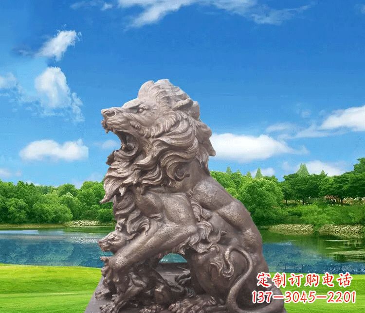 常州高贵雄毅的狮子铜雕