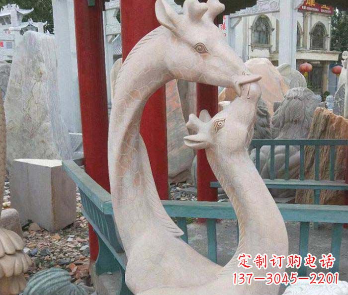 常州中领雕塑-母子鹿动物石雕